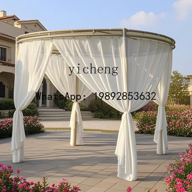 LYY  outdoor round awning, garden courtyard sunscreen landscaping pergola, bed and breakfast tent