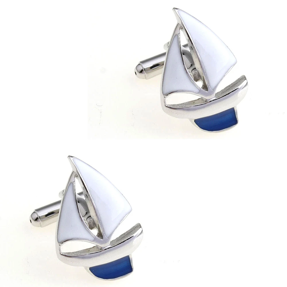 4 أنماط TZG أزرار أكمام رياضية للرجال أزرار أكمام قارب شراعي 1 زوج