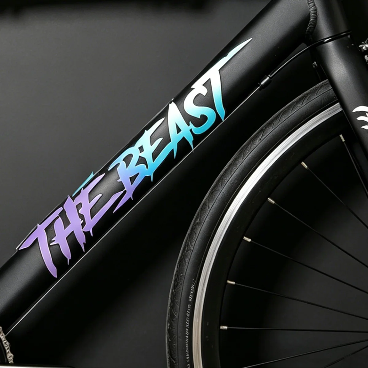 2 Stück The Beast Dark Street Style Fahrradaufkleber Mountainbike Vinyl Reflektierender Wasserdichter Dekorativer Schutz Zubehör Aufkleber – Detail 4