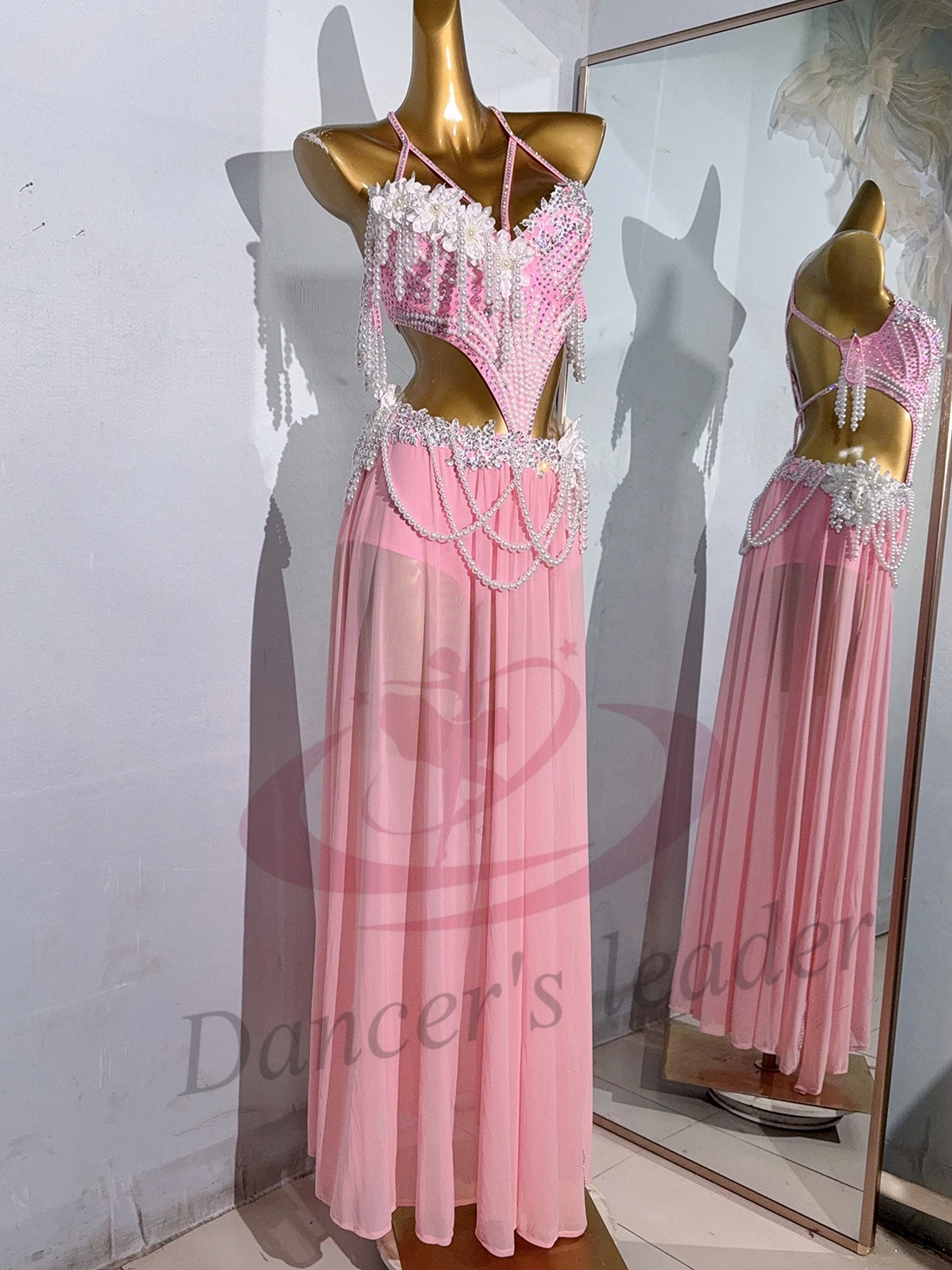 ชุดเต้นรําท้อง, ที่กําหนดเองระดับไฮเอนด์, สายมุกใหญ่, แทงโก้, หญิงผู้ใหญ่, เวทีเด็ก, เสื้อผ้ามืออาชีพ