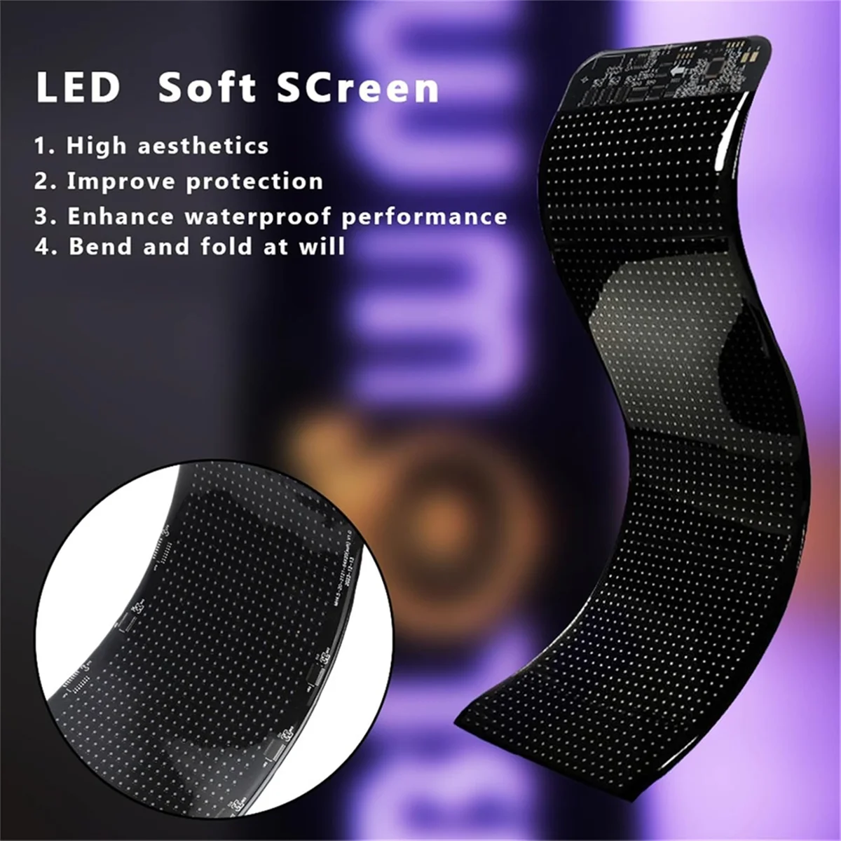

Truck LED Eyes Light, Colorful Eye Lamp Soft Screen for Car , Programmable Flexible LED Screen APP Remote B