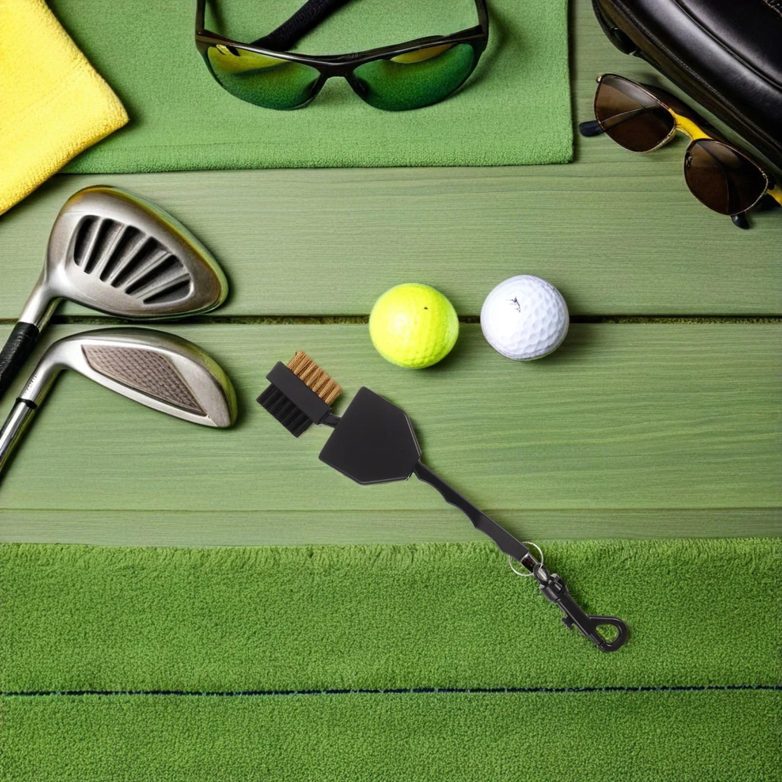 

Golf Club Brush Double-Sided Bristles Lightweight Portable Groove Cleaner Tool Golf Accessories Kit Golfs Supplies