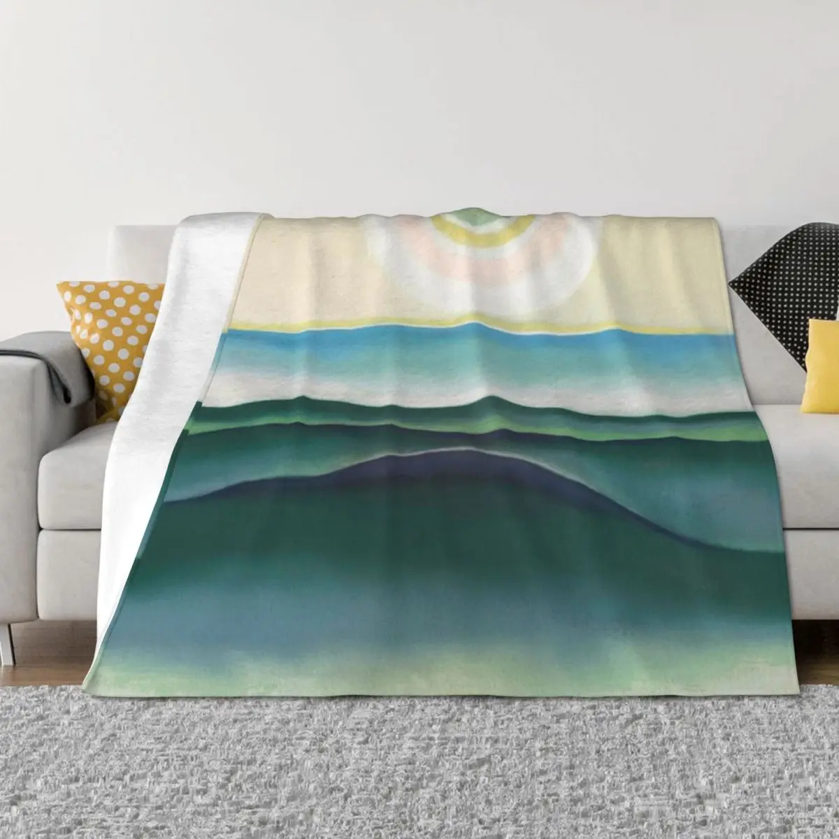 

Georgia O'Keeffe Sun, Water, Maine Throw Blanket Moving For Decorative Sofa Hair Sofas Blankets
