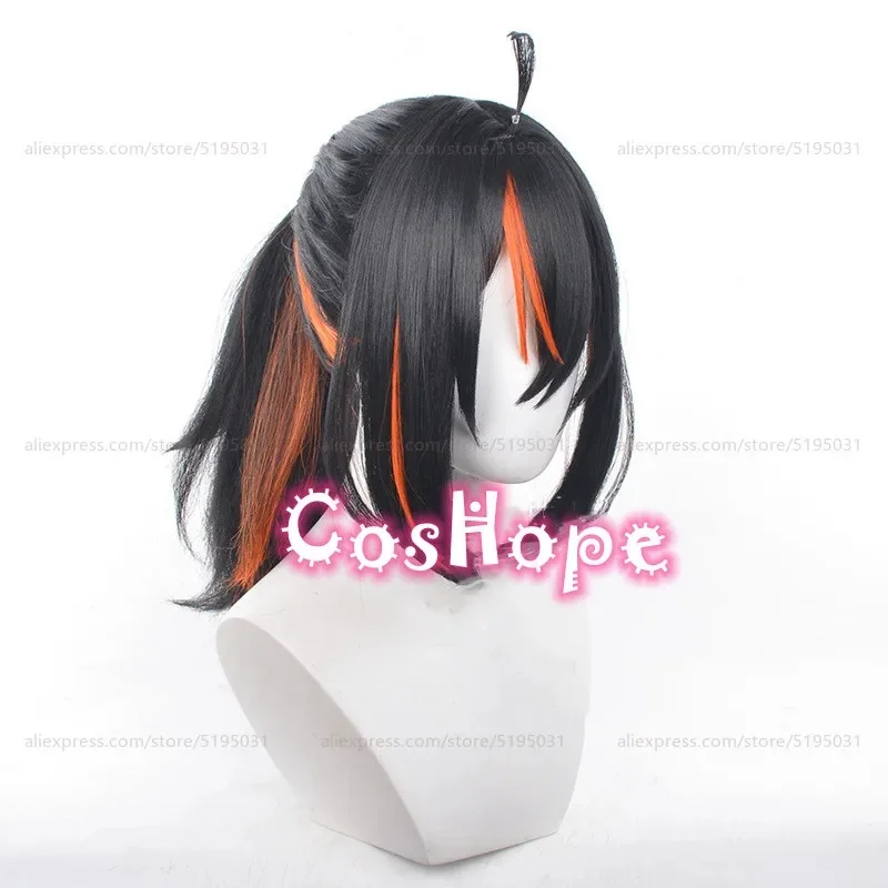 d;4'v\6.h/Zhu Yuan 55cm Long Hair with Ponytail Black Orange Mixed Anime Cosplay Wig Heat Re6;j'3\s,9'b/ view 4