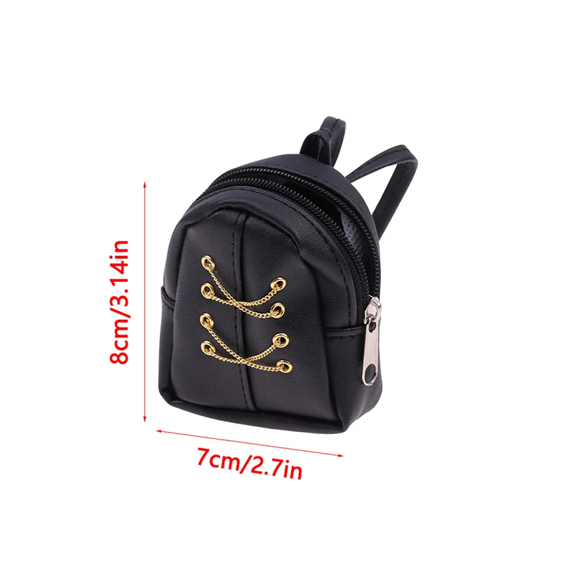 1:6 Dollhouse Miniature Backpack Chain Bag For 30cm Doll Decor Toy Luxury Bag Doll House Accessories Kids Pretend Play Toys