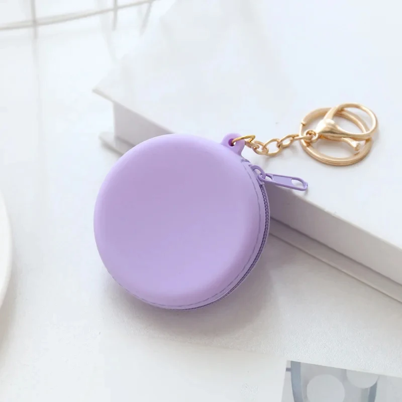 Porte-monnaie rond en silicone pour enfants, mini porte-monnaie, porte-monnaie, porte-monnaie à la mode, portefeuille à fermeture éclair, bonbons, femmes, filles, dames