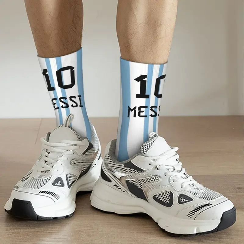 Messi-Chaussettes de football numérotées argentines pour hommes et femmes, chaussettes Happy Hip Hop, polyester, drôle, printemps, été, automne, hiver, cadeau