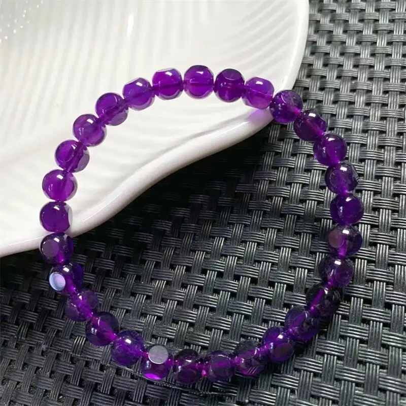 6MM Natural Amethyst Cube Bracelet Women Men Original Energy Meditation Healing Yoga Wristband Jewelry 1PCS