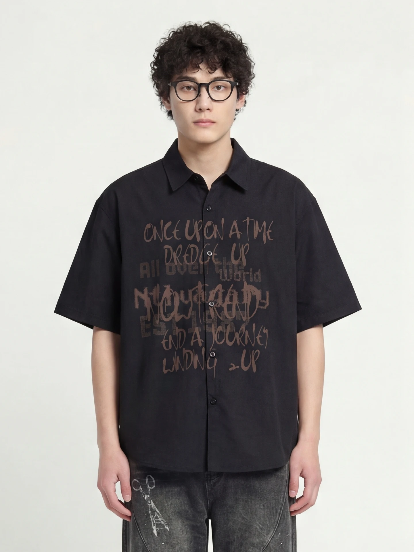 

from Handwritten Letter Printed ort Sve irt Men's Ethnic Clothing ort Sve Summer New Arrival ow Clothing