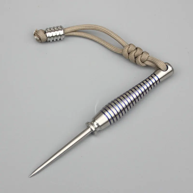 TC4 Titanium Alloy EDC Tool | Hidden Dual-Function Tea Needle & Awl | Hand-Baked Color | Portable Detachable Outdoor Accessory