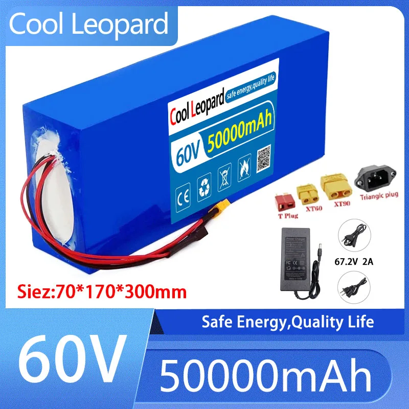 

Original 60V 50Ah Li-ion Battery Pack COOI Leopard 1000W 18650 High Power Battery 16S Electric Scooter Flatbed BMS