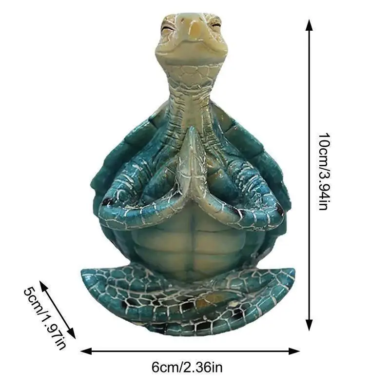 Sea Turtle Meditation Yoga Decor, Garden Figurine Sea Turtle Meditating Coastal Beach Decorations, Zen Yoga Resin Statue