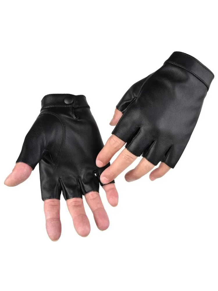 AliExpress NONE Black PU Leather Fingerless Cycling Gloves for Men Women Outdoor Sports Tactical Mittens