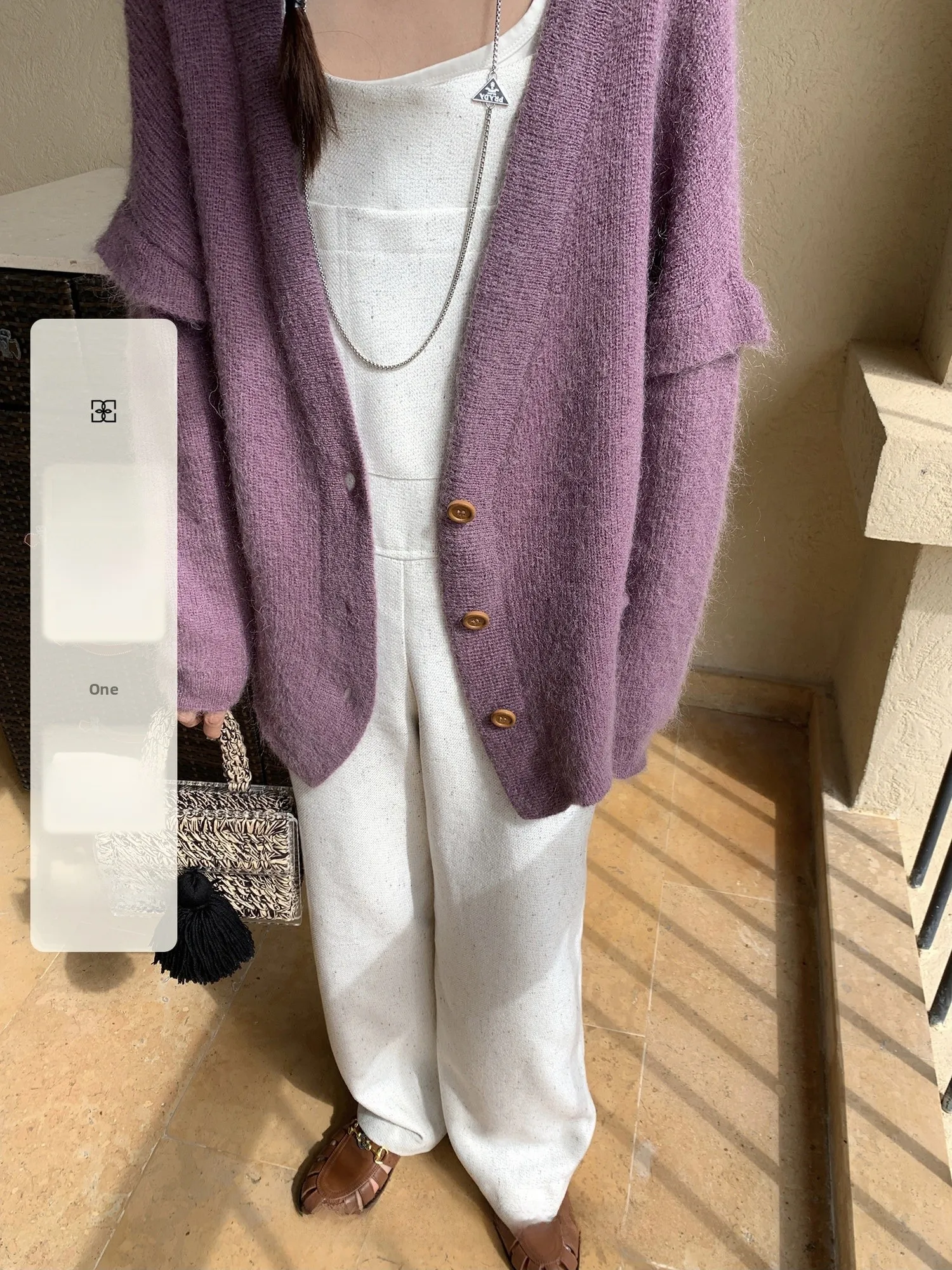 Lazin Oulder Sve Open Cardigan Sweater Oxygen Fsy Maa Hair Small Fly Spring 202…