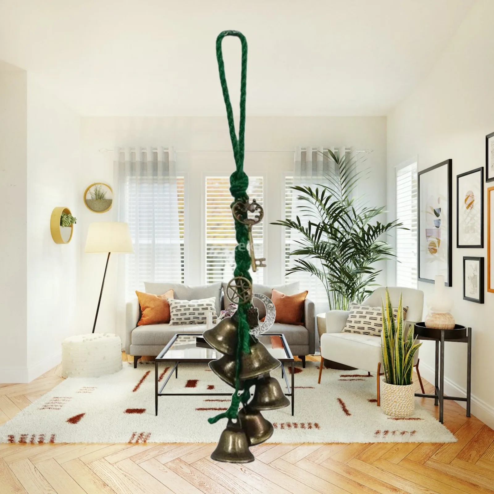 Metal Bells Wind Pendant Witchy Decor Window Decoration Hanger Bells Pendant for Apartments Hotels Bookstores Offices