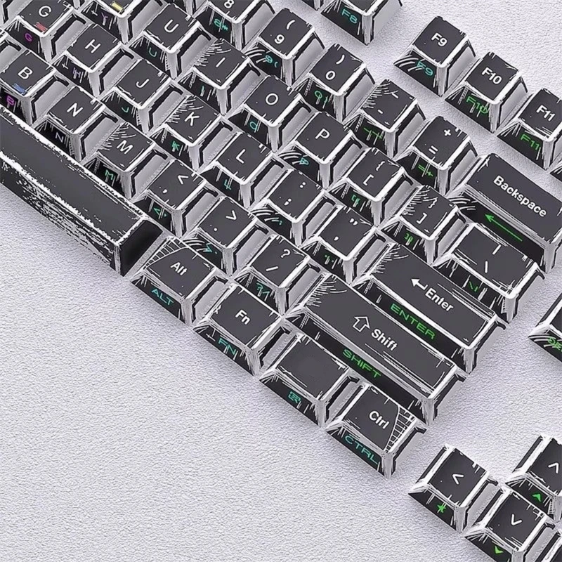 96BA Tastatur-Upgrades Tastenkappen 131 Tasten PBT Originalhöhe für mechanische Gaming-Tastatur – Detail 1