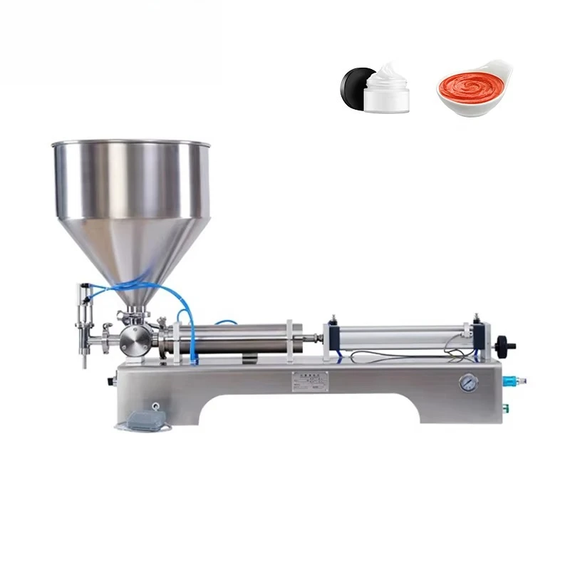 Horizontal Pneumatic Paste Liquid Filling Machine for Sauce Cosmetic Cream Salsa Piston Honey  Cosmetic Cream Viscous Filler