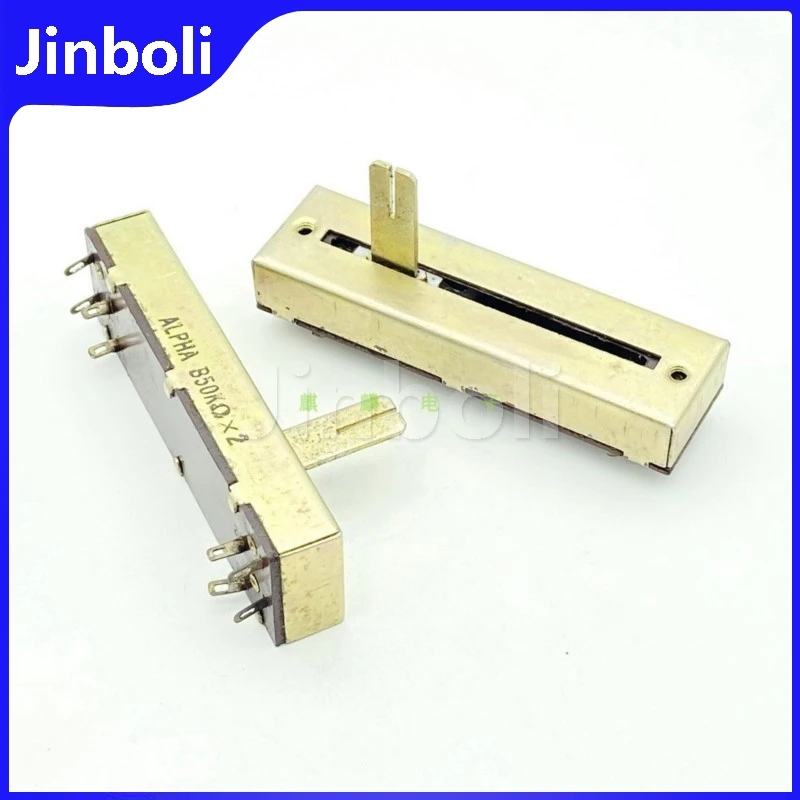 

1 шт., 73 мм, B50K, двойной, 8 контактов, прямой скользящий потенциометр, микшер, фейдер, ручка управления аудио и освещением, длина 20 мм