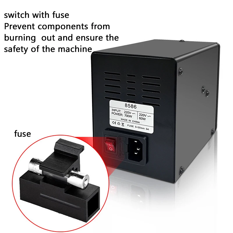 8586 Type Air Gun Soldering Iron 2-In-1 Panel High-Power Desoldering Station Mobile Phone Repair Hot Air Station