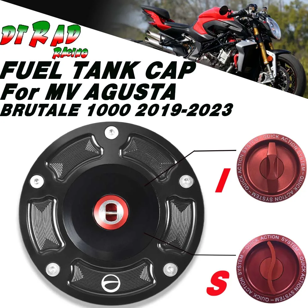 For MV AGUSTA BRUTALE 1000 2019-2023 Billet Racing Quick Turn Lock Fuel Tank Cap Motorcycle With Key Gasoling Plug Airbox Cover