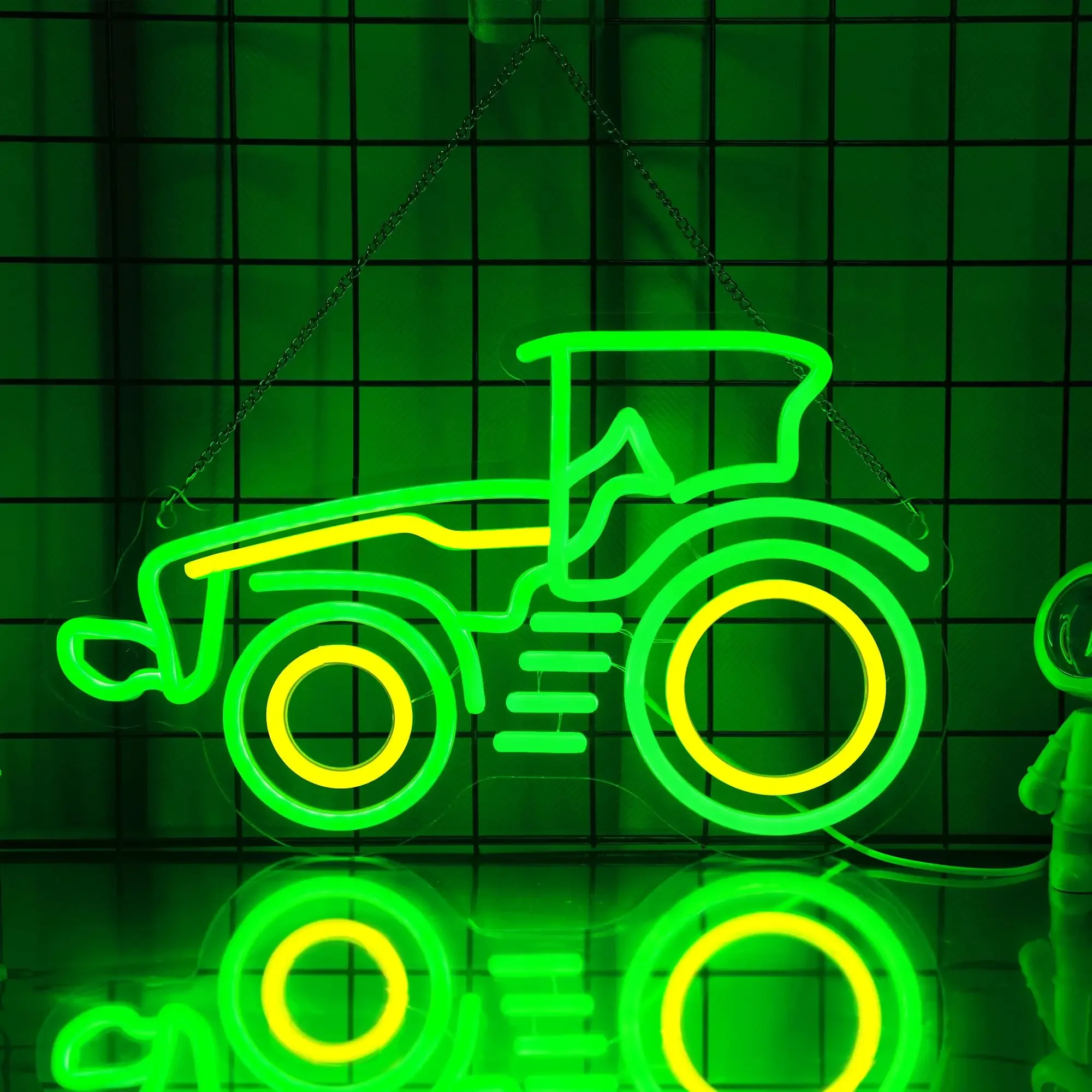 

Vehicle Neon Wall Light Tractor Neon Sign, Dimmable LED USB Powered with 3-Color Lights, for Bedroom Home Birthday Gift for Boys