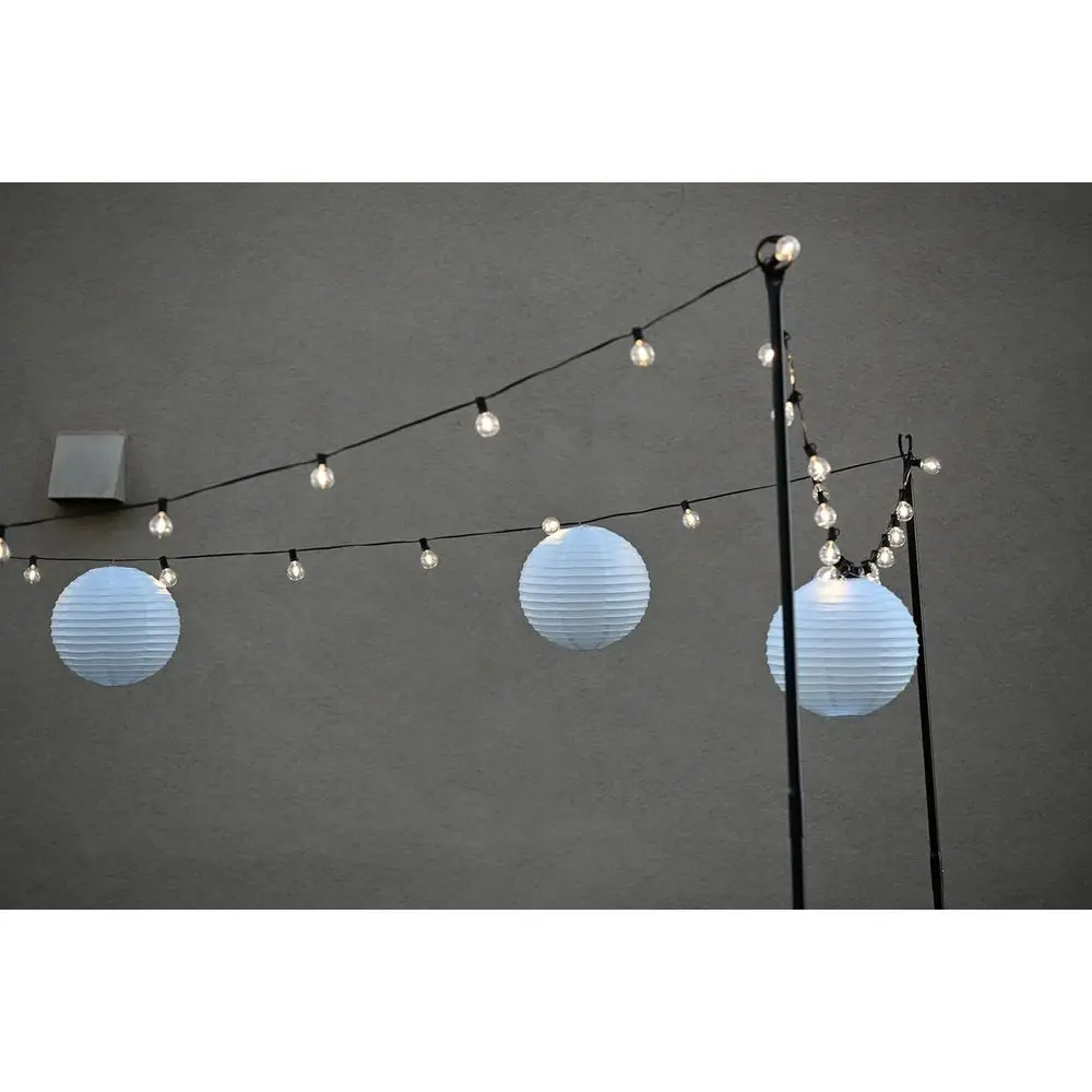 Yard Butler String Light Poles – Pacote com 2, Postes Externos Reforçados de 10 pés com Base de 13 polegadas de largura e Gancho de Topo em Espiral, Montagem Rápida, W