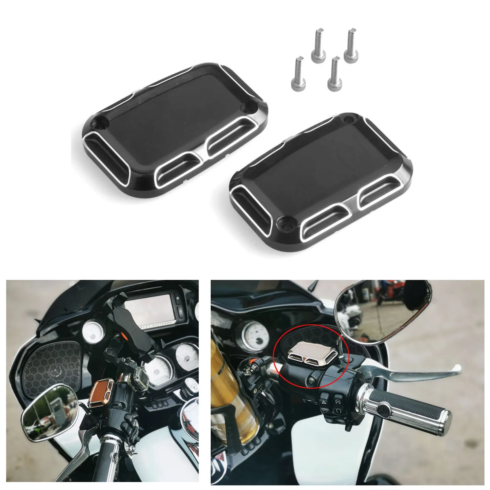 Motorcycle Front Brake Master Cylinder Covers For Harley Road King VRSCD VRSCR VRSCF VRSCX V-Rod Street Night Rod Trike