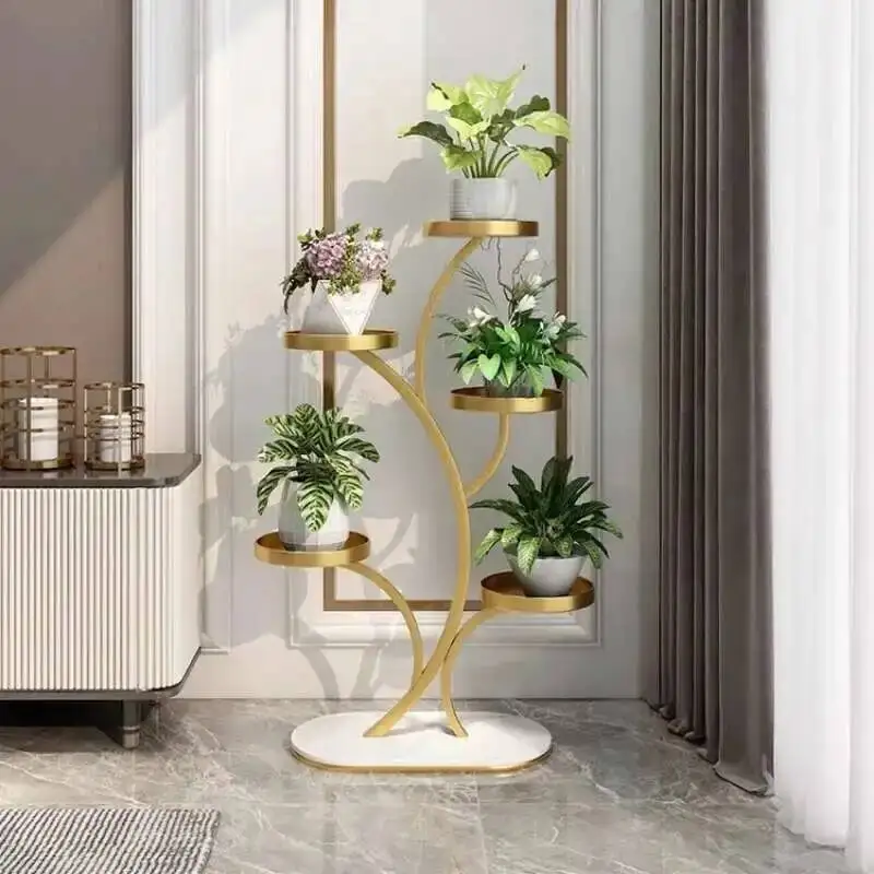 

Minimalist Flower Rack Living Aesthetics Room Balcony Trendy Light Luxury Plant Display Shelf Designer Muebles Home Furniture