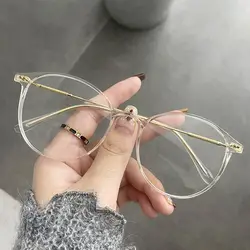 Transparent Computer Glasses Metal Frame Women Men Anti Blue Light Round Eyewear Blocking Glasses Optical Spectacle Eyeglass