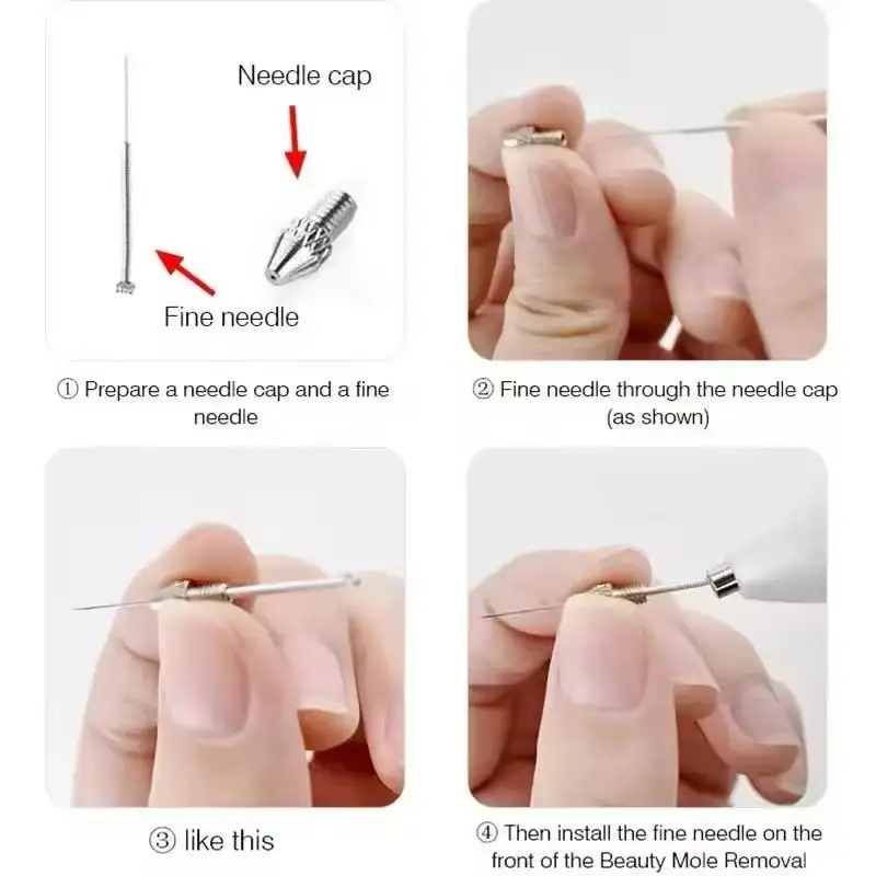 YS-Remplacer une aiguille avec un stylo taupe، un dissolvant de taches noires pour la peau، un dissolvant de tatouage taupe et a #2