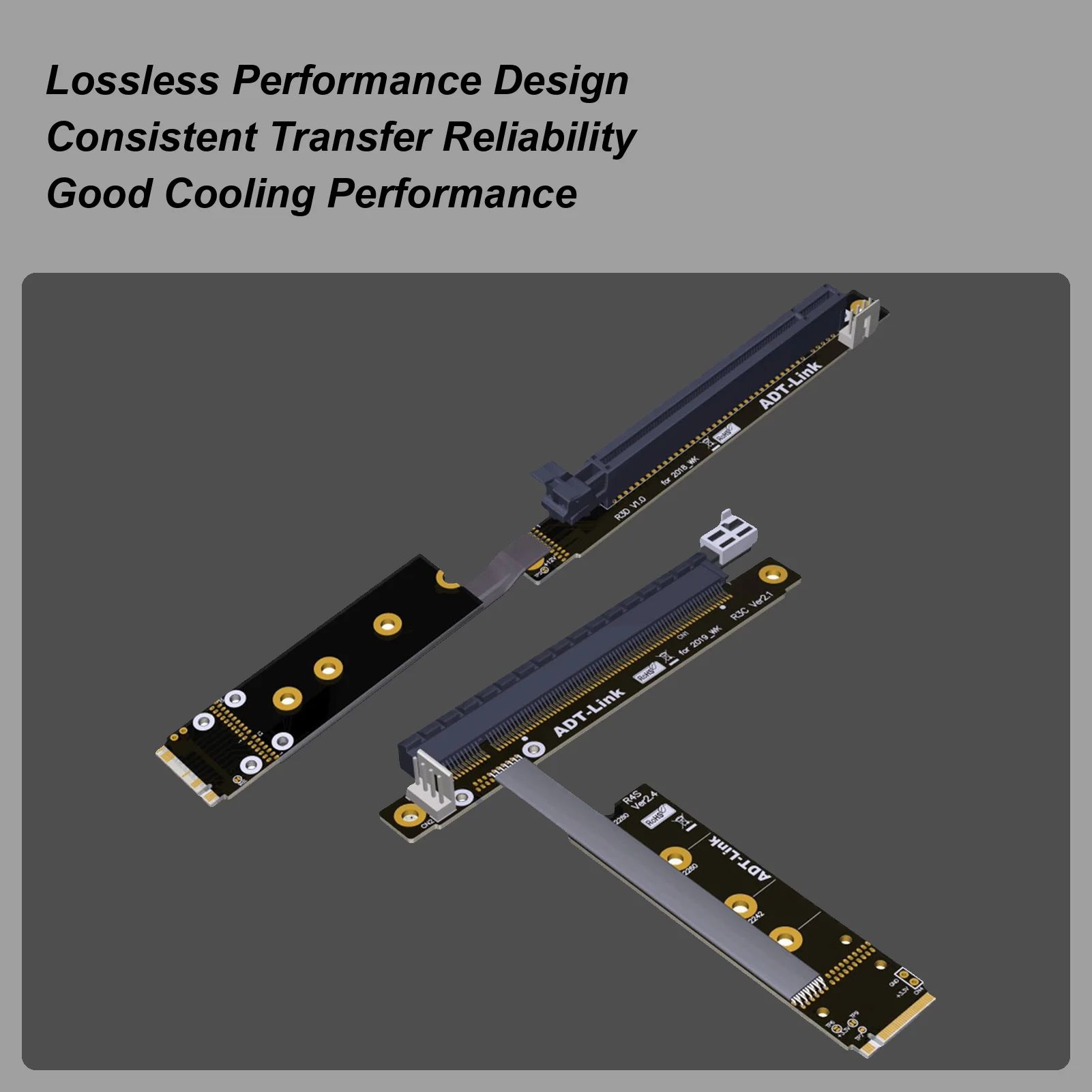 For ADT-Link M.2 NVMe To PCIe M2 Pci Extension Pci-Express Extension Cable Adapter Cooling Versatile Riser Card Support For