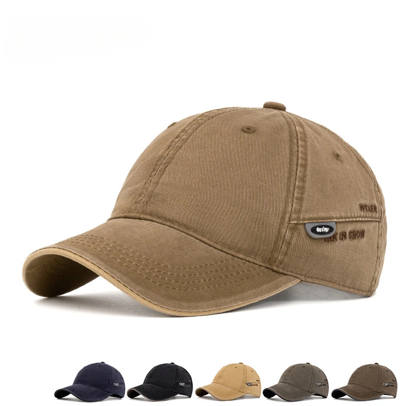 

Cotton Solid Color Baseball Cap for Men Curved Brim Visor Hat Adjustable Strap Outdoor Casual Sun Hat Golf Cap