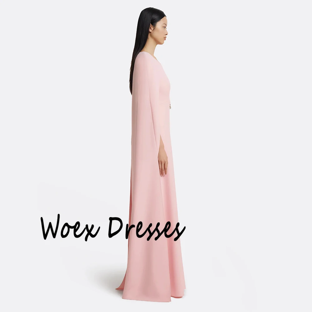 Sukienka wieczorowa z dekoltem w kształcie litery O, różowa, prosta, do ziemi, z aplikacjami, trenem zamiatającym, sukienka na przyjęcie, syreni krój, długość do podłogi, suknia balowa, model 2025.