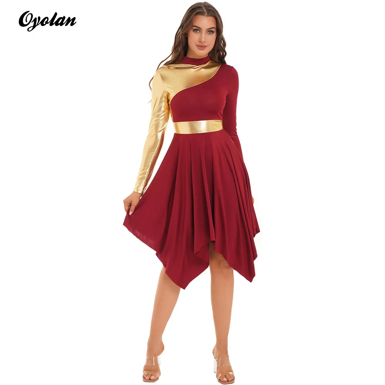 Frauen asymmetrische liturgische Lob Overlay Tunika Kleid moderne Etikette Tanz kleid Kostüm Halloween Cosplay Kirche Kleid