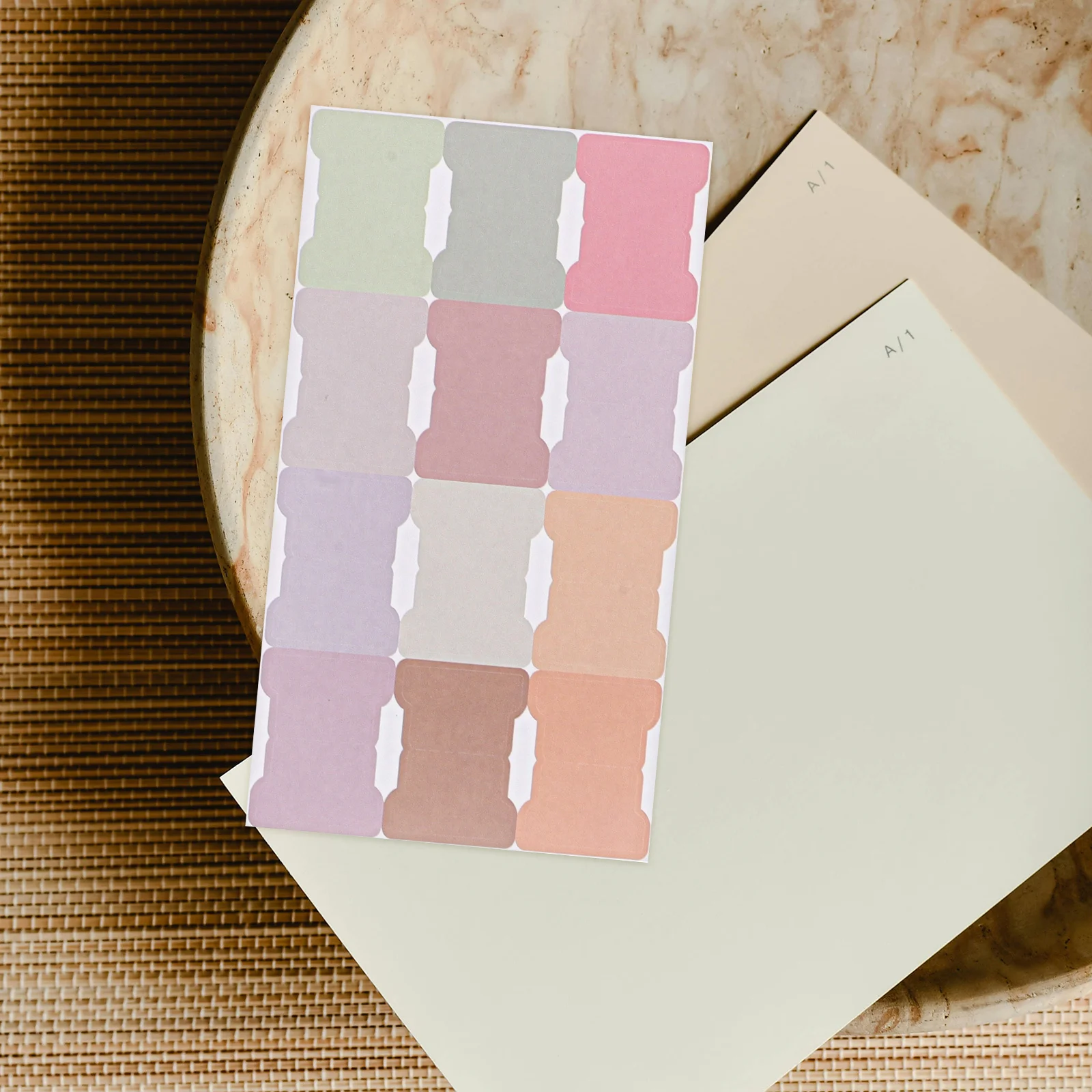 

5Pcs Self Adhesive Index Tabs Pastel Color Writable Sticky Page Markers Bookmark Notes Monthly Planner Stickers for Organized