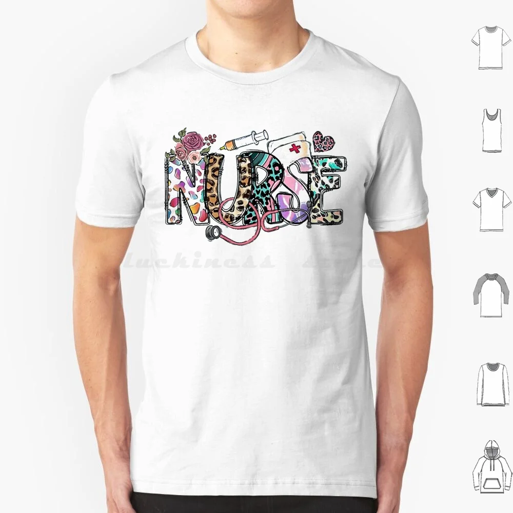 Nurse Floral Leopard , Nurse Life T Shirt Men Women Kids 6xl Nursing Nurse Healthcare Stethoscope Nursing Student Funny Nurse