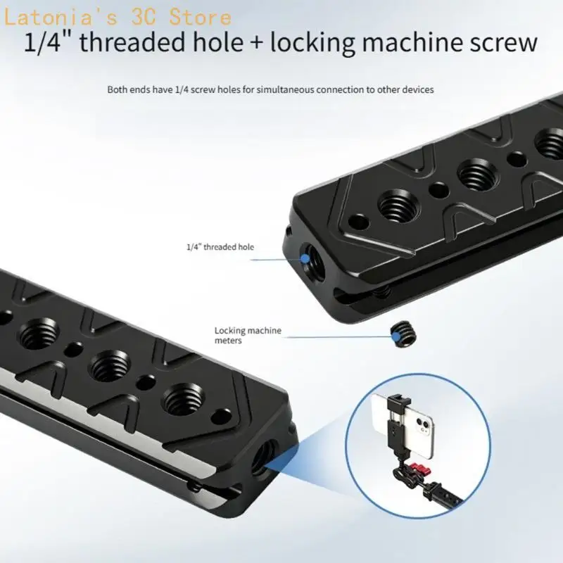 Professionelle verschiebbare Stangenhalterung für Kamera-Rig 1/4 Zoll 3/8 Zoll Gewindelöcher Knöpfe X3UB – Detail 4