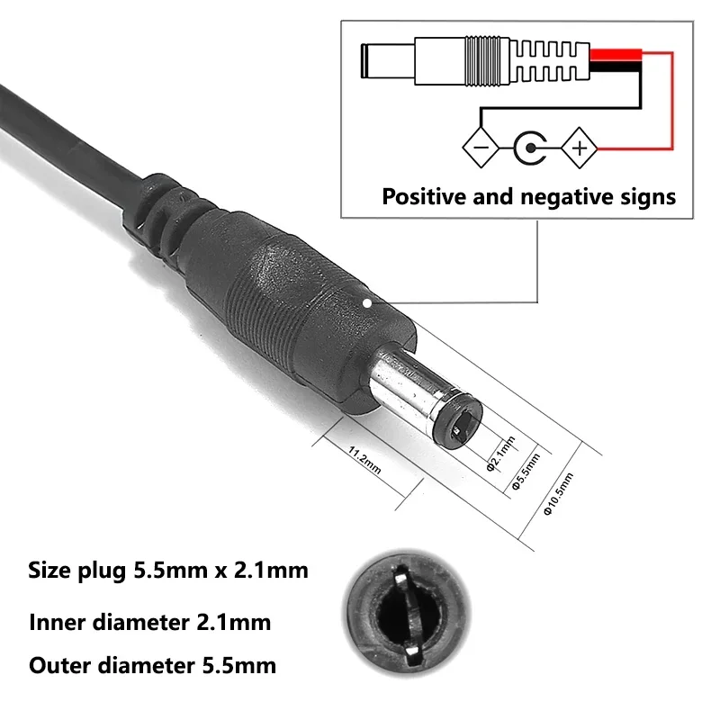 

Switch Extension Cable 30cm For LED Strip Light 5.5 x 2.1 mm DC Power Plug Switch Female to Male Power Cable Connector On-Off