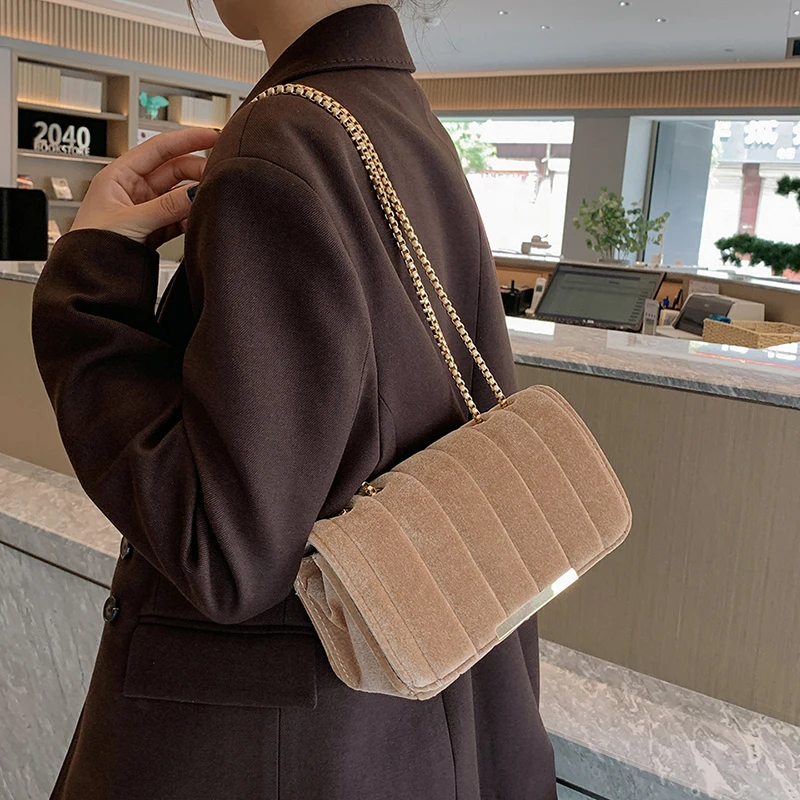 Luxury Brand Designer VELOUR Chain Handbag Purse Women Crossbody Bags 2022 New Trendy Shoulder Messenger Bags Tote High Quality