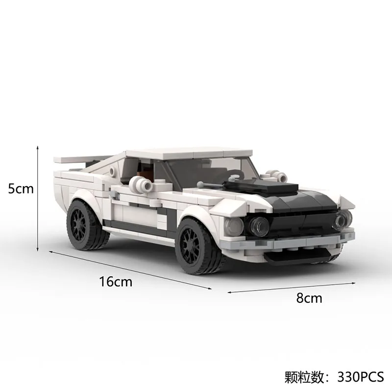

Строительные блоки MOC, совместимые с Lego 96038, гоночный автомобиль Mustang Boss302, игрушка для сборки Speed8 Grid.