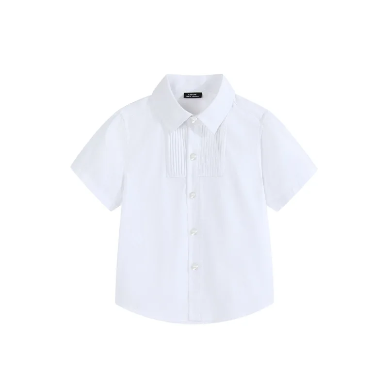 

White Kids shirt for boys and girls clothes new short-sleeved summer cotto performance clothes comfortable kin-friendly soft