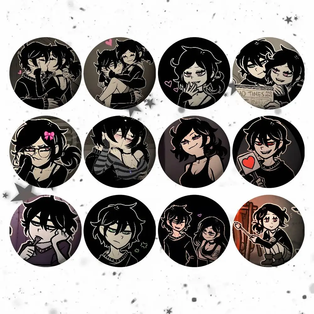 H-Der Sarg von Andy und Leyley Abzeichen Weißblech Soft Button Pin Brosche Metall Abzeichen Custom Schmuck Zubehör Hut Tasche Revers