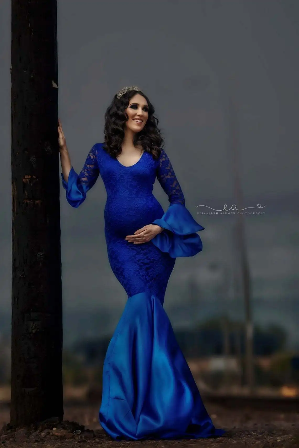 european-american-maternity-long-sleeve-lace-trim-sexy-floor-length-maxi-dress-photography-dress-youth-pregnancy