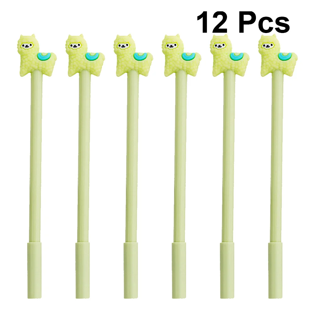 

12Pcs Alpaca Gel Pens Cartoon Writing Tools School Supplies Students Gel Pen for Note Drawing Marking Writting Pen