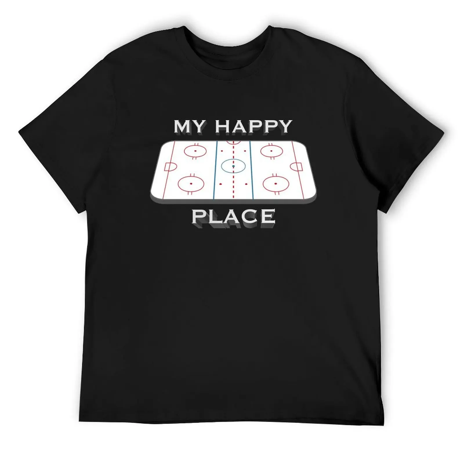 

my happy place hockey T-Shirt boys animal print anime tshirt cute tops plain black t shirts men