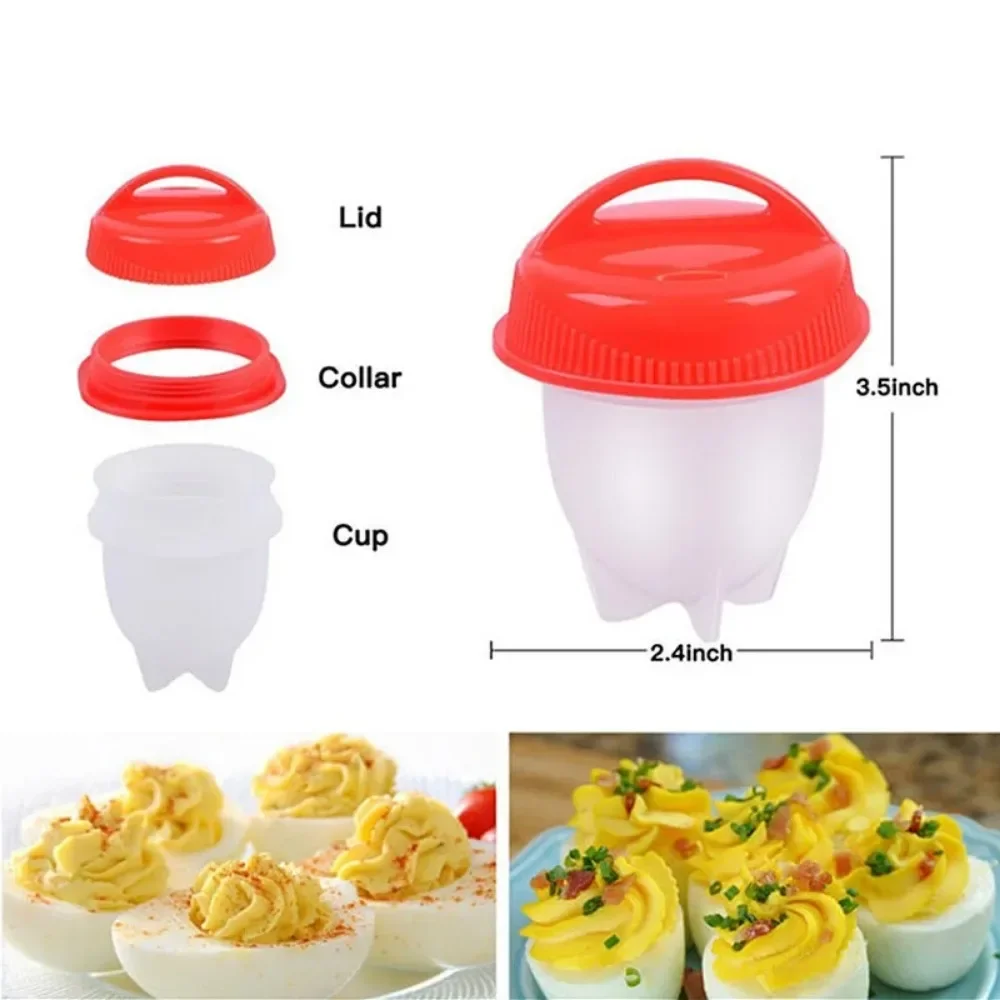 Set Egg Poachers Cooker Silicone Non-Stick Egg Boiler Cookers Pack Boiled Eggs Mold Cups Steamer Kitchen Gadgets