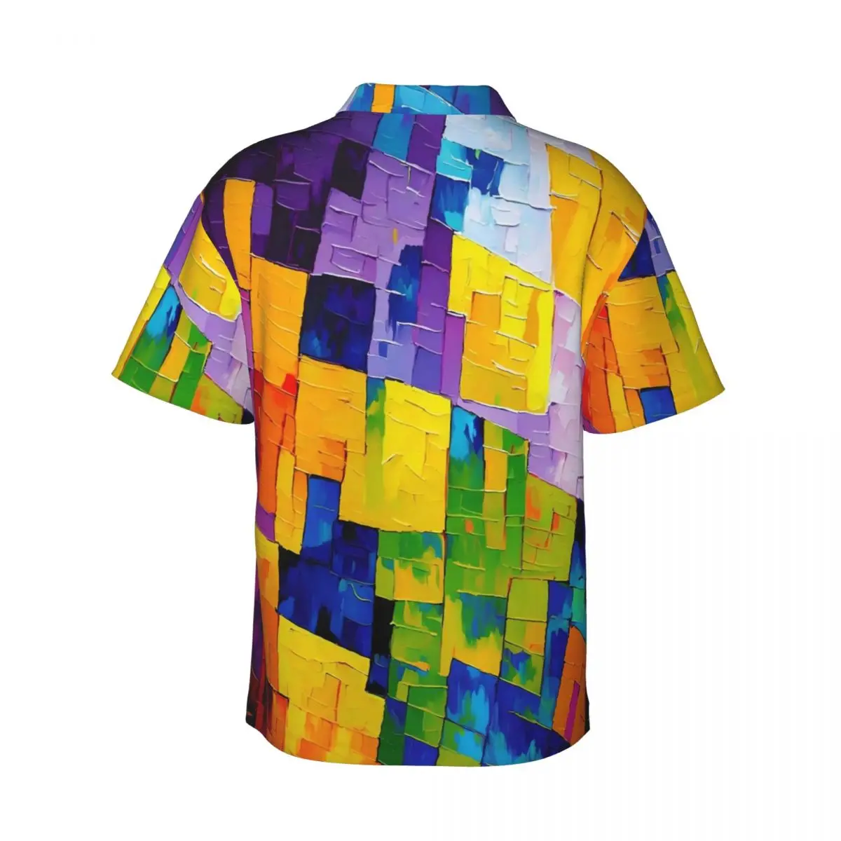 Camisa havaiana com estampa de pincel, masculina, férias, abstrata, geométrica, casual, manga curta, moda personalizada, vintage, blusas grandes