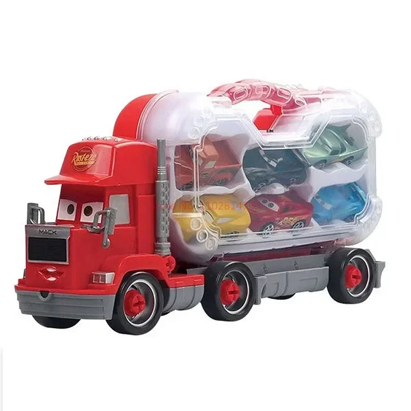 Ensemble de voitures jouets avec Lightning Mcqueen, Jackson Storm et Mack Trucks - Modèles à action par traction pour le jeu des enfants
