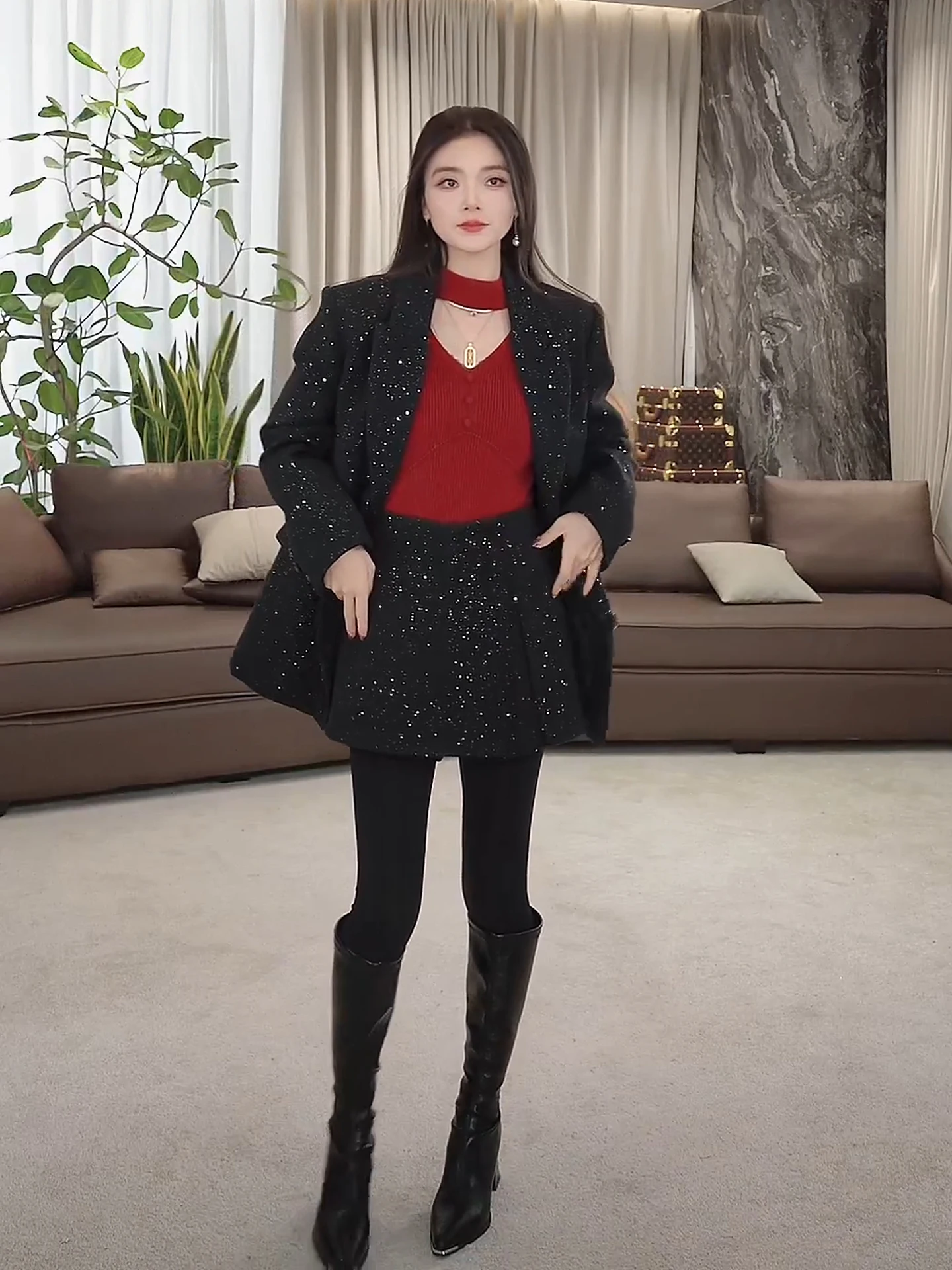 

Осенне-зимний новый комплект из пуховика и брюк Sle Starry, высококачественный повседневный модный комплект LA eila от Qianyu, женский модный комплект