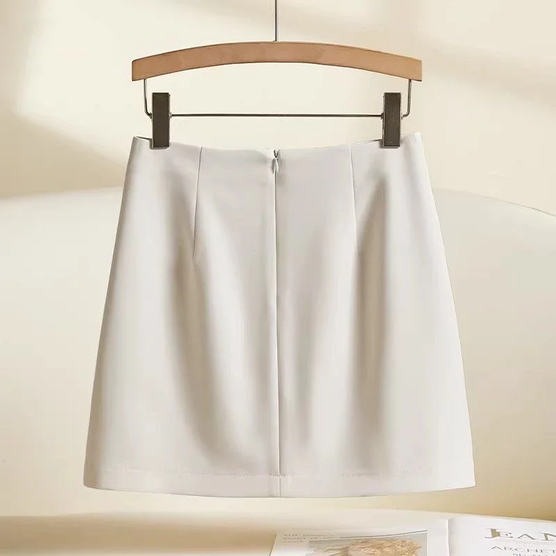 Sexy High Quality Korean Fashion Work Office Mini Skirts for Women Hip Luxury Beige Casual Office Chic Summer Skirts